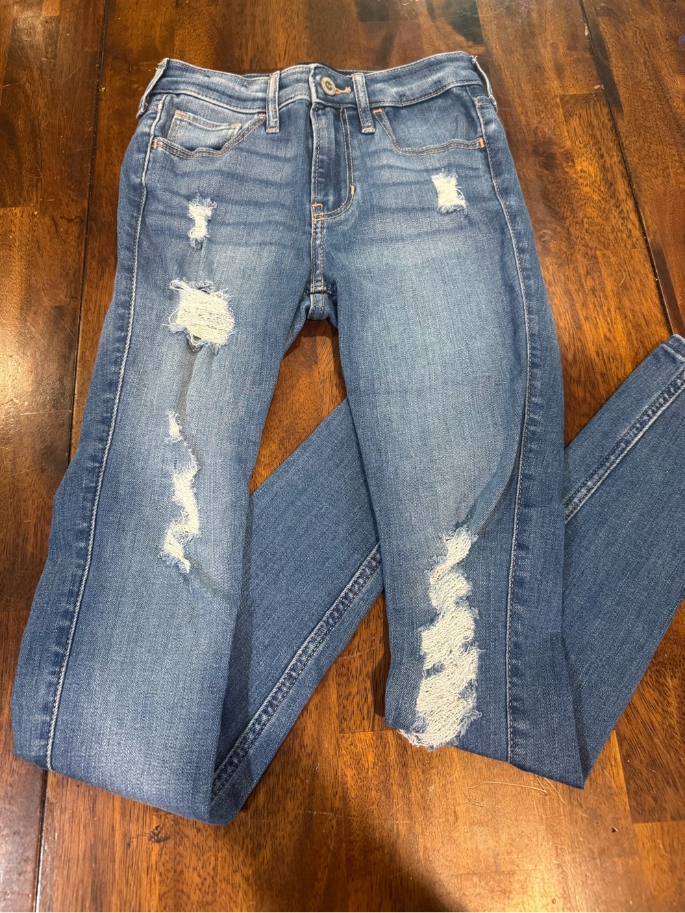 Hollister Light Blue Distressed Skinny Jeans